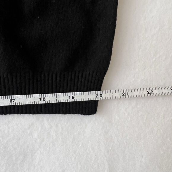 Aaeda Cap Sleeve Black V-Neck Knit Top Floral Aplique Boho Chic Soft Women’s XL - Picture 11 of 15